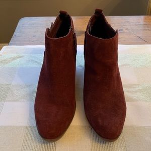 Burgundy Suede Ankle Boots